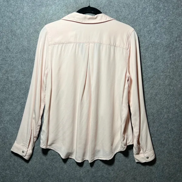 Calvin Klein Jeans Medium Blush‎ Pink Long Sleeve Viscose Button Up Shirt - Image 8