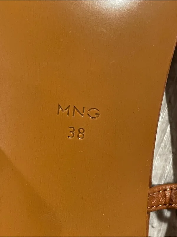 Mango Tan Strappy Square-Toe Block Heel Sandals - Image 7