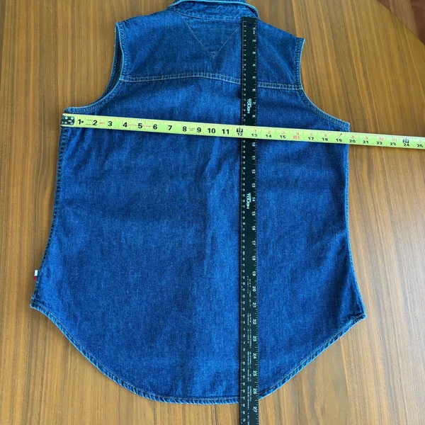 2001 Vintage Tommy Hilfiger Denim Vest Shirt 12 Western Preppy Y2K Mom Fall - Image 8