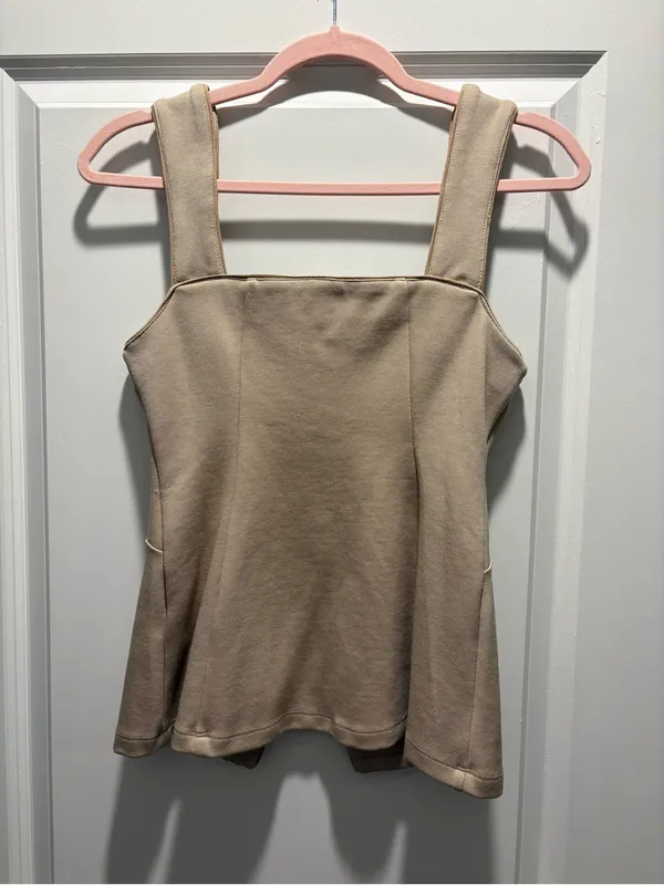 Maeve Anthropologie Structured Longline Vest XS Soft Camel NWT - Image 6