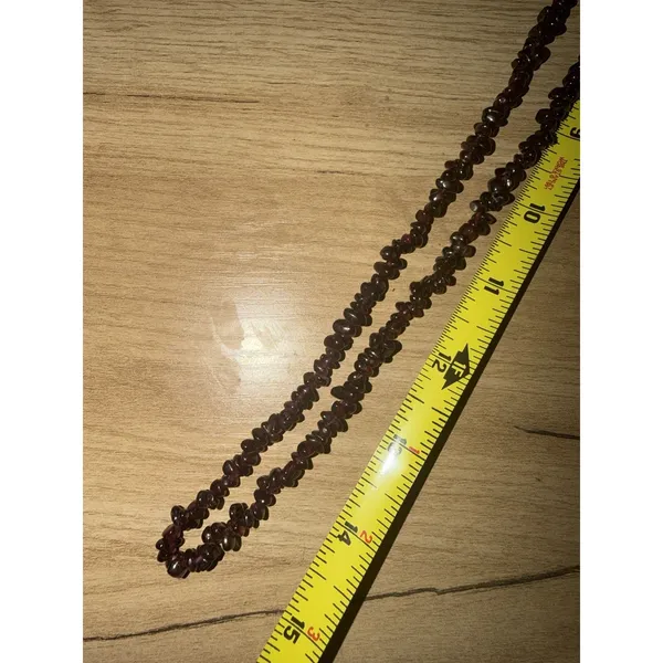 Vintage Garnet Dark Purple Bead Chip Necklace - Image 4