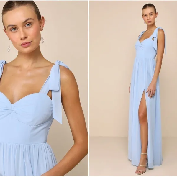 LULU's Prom Wedding Bridesmaid Flowy Romantic Special Event Maxi Dress - Image 3