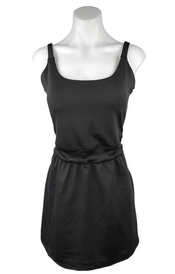 Year of Ours Black Sleeveless Square Neck Athletic Tennis Mini A Line Dress Sz L - Image 4