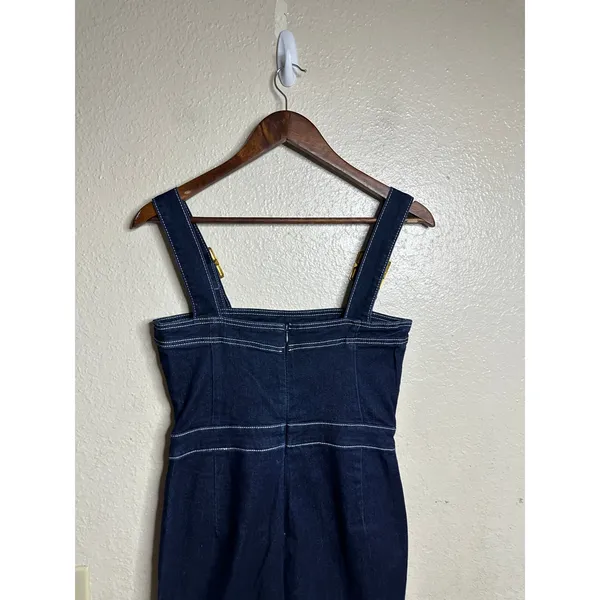 WeWoreWhat Corset Bustier Overall size M Dark Wash Denim Buckle Strap - Image 8