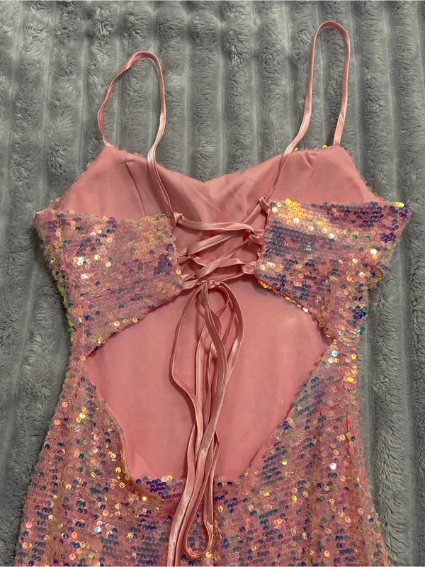 Jump Apparel Pink Multicolor Sequin Maxi Dress — Juniors’ Size 3/4 (S) - Image 7