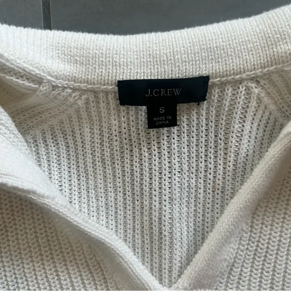 J.Crew Relaxed Collared Sweater in White - Image 4