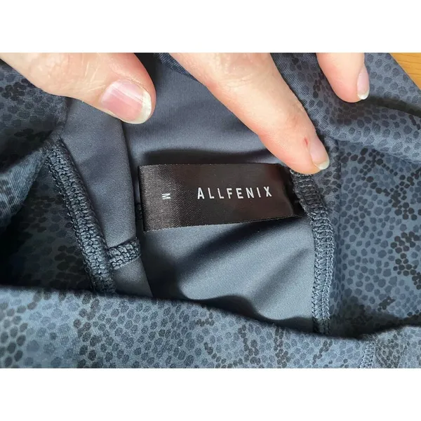 ALLFENIX Navy Blue‎ Snakeskin Print Workout Set Yoga Pilates Barre size Medium - Image 9