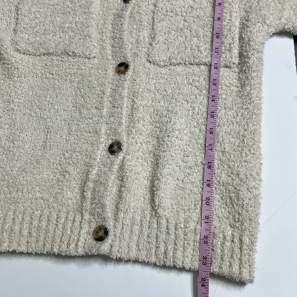 Thread & Supply Sherpa Button Front Small Cream Brazilian Sand Teddy Shacket - Image 6