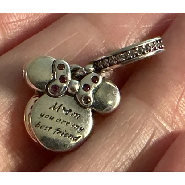 Pandora Disney Minnie Mouse Mom Double Dangle Charm 782615C01 S925 - Image 5