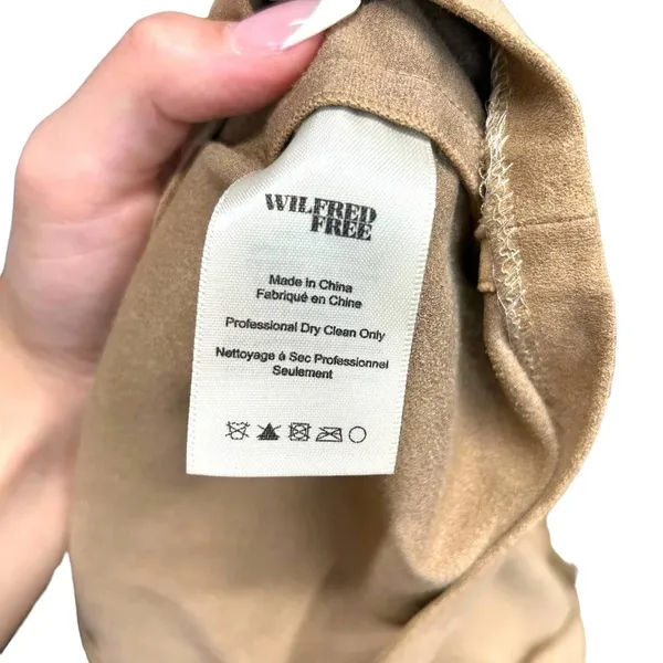 Aritzia Wilfred Free Vegan Suede Tan‎ Straight Skirt Size 2 - Image 5