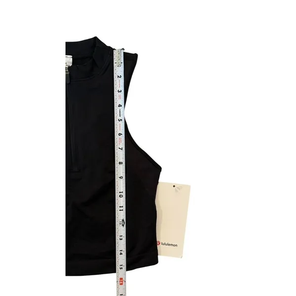 Lululemon Seamless Half Zip Training Tank Black Cropped Mock Neck Size 4 NEW - Image 6