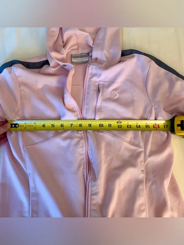 Dunlop women's pink activewear jacket size large with hood - Image 16