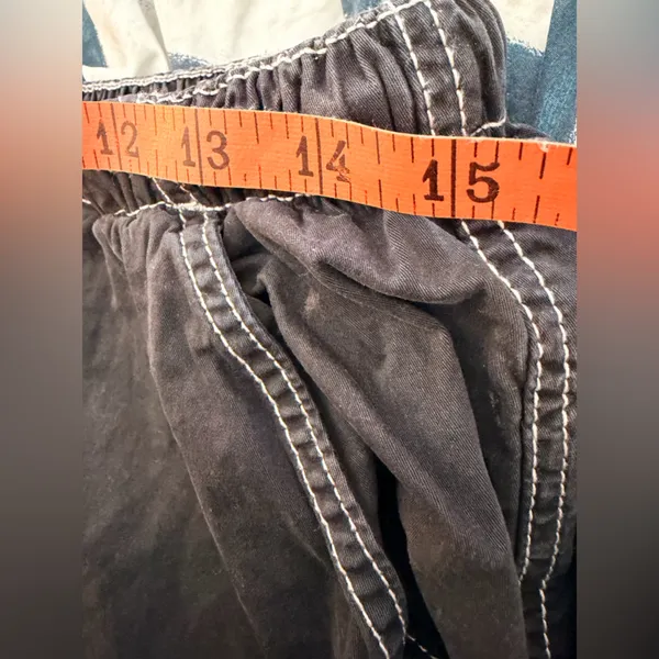Garage Black Cargo Pants with White Stitching - Image 7
