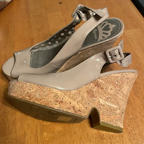 Sling back platform cork heels - Image 3
