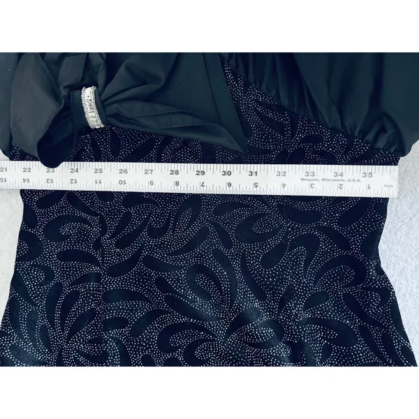 Vintage Filigree Ltd. Elegant‎ Black Sparkle Party Cocktail Dress Satin Bow Sz 8 - Image 10