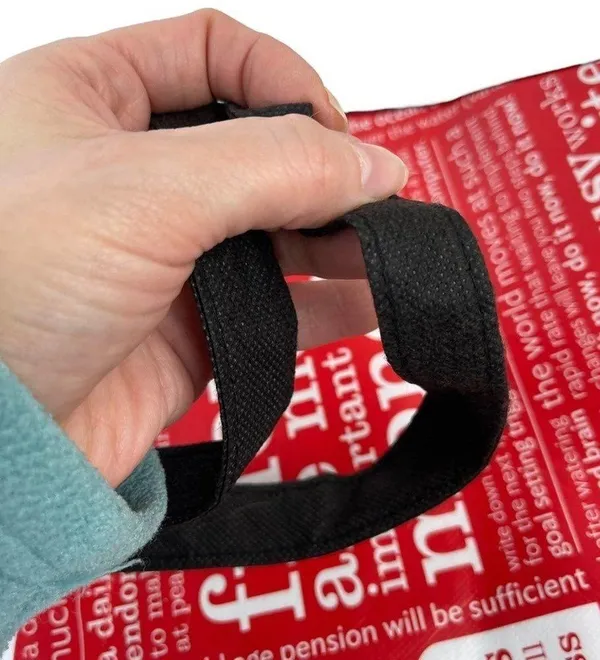 Lululemon Friends are More Important Than Money Shopping Tote Bag Red Black - Image 14