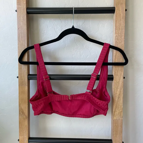 Xhilaration Ribbed Magenta Square Neck High-Waisted Bikini Set - Image 4