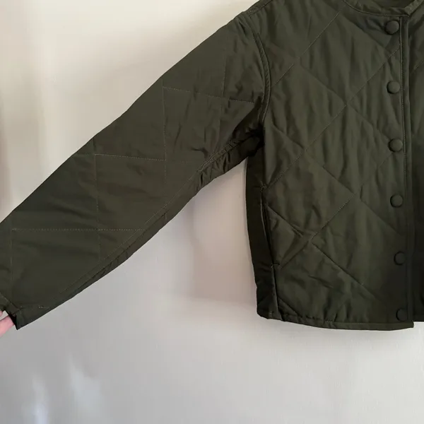 BISHOP + Young | Hunter Green Quilted Puffy Snap Front Beach Walk Jacket XS - Image 2