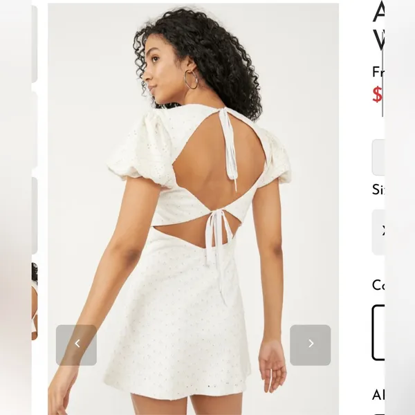 Free People Apricot Rose Mini Dress. Eyelet dress - Image 2