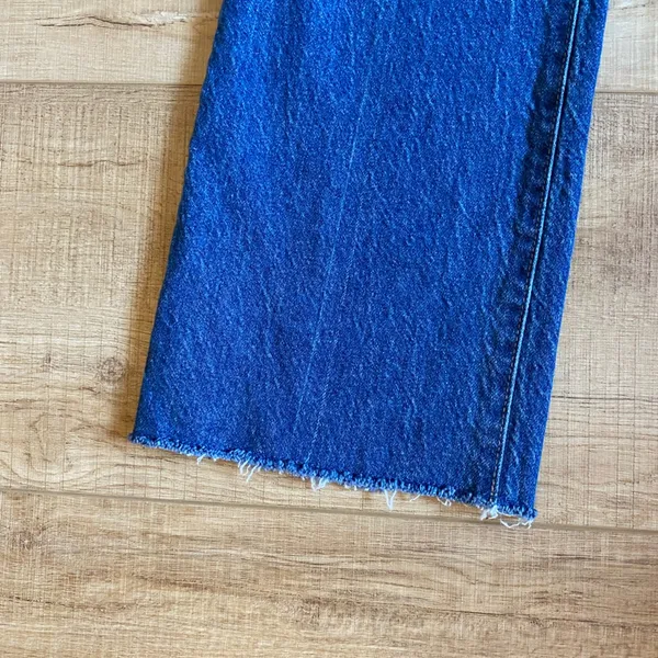 J.Crew Full Length Demi Boot Medium Wash Jean Size 27 or 4 raw hem - Image 8
