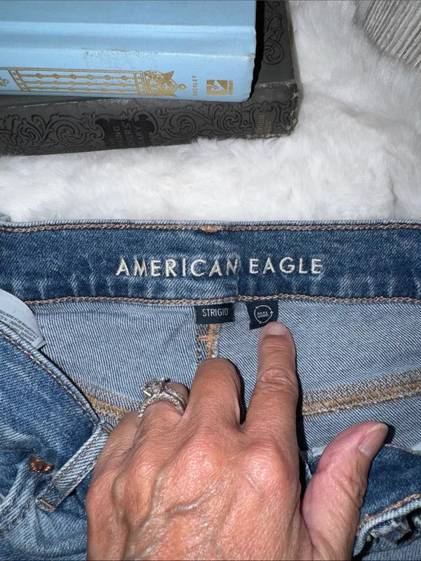 American Eagle Outfitters Light Blue Rolled Hem Denim Shorts - Image 2