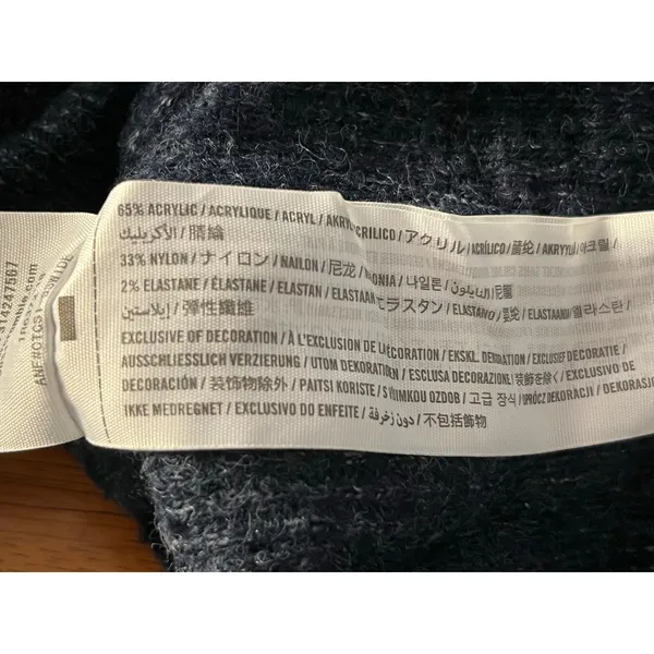 Abercrombie & Fitch Sweater Blue Small Split Back Lagenlook Preppy - Image 7