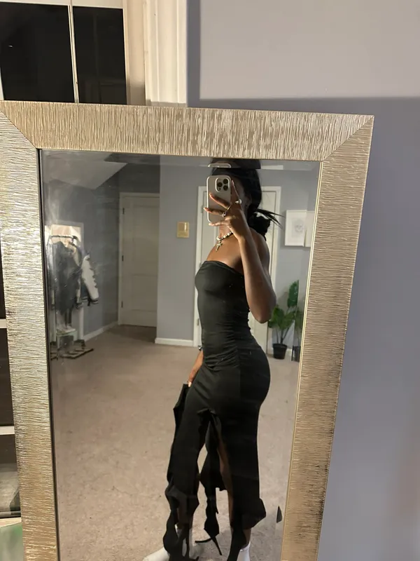 Black Ruffle Dress - Image 2