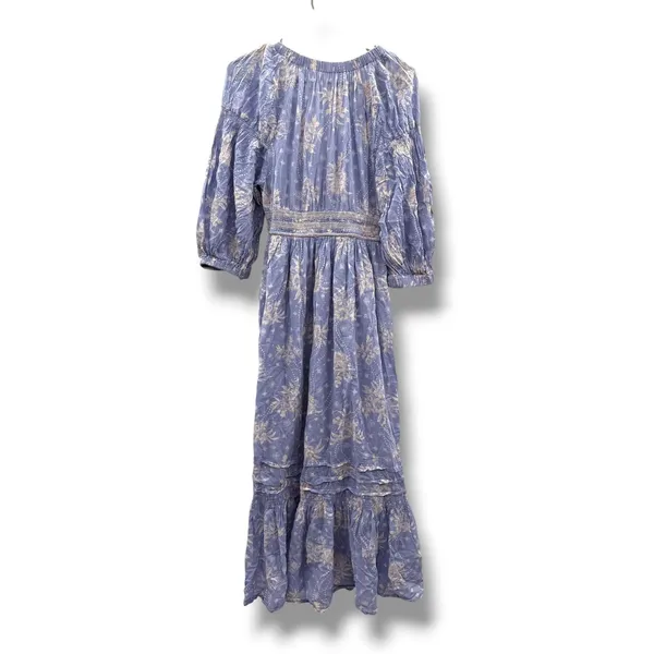 Free People Golden Hour Maxi Dress Women's Small Blue‎ Floral Boho Smocked - Image 6
