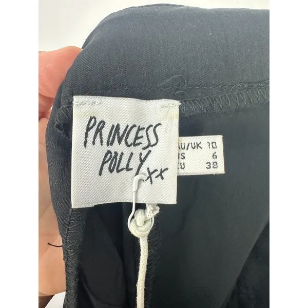 Princess Polly Kacey‎ Wide Leg Black Dress Pants Trouser Pleated Size 6 Nwt - Image 6