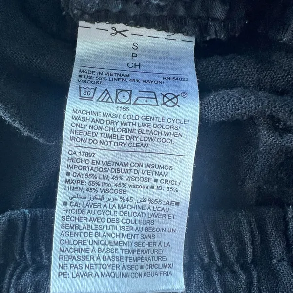 Old Navy pants size Small black linen cropped - Image 8