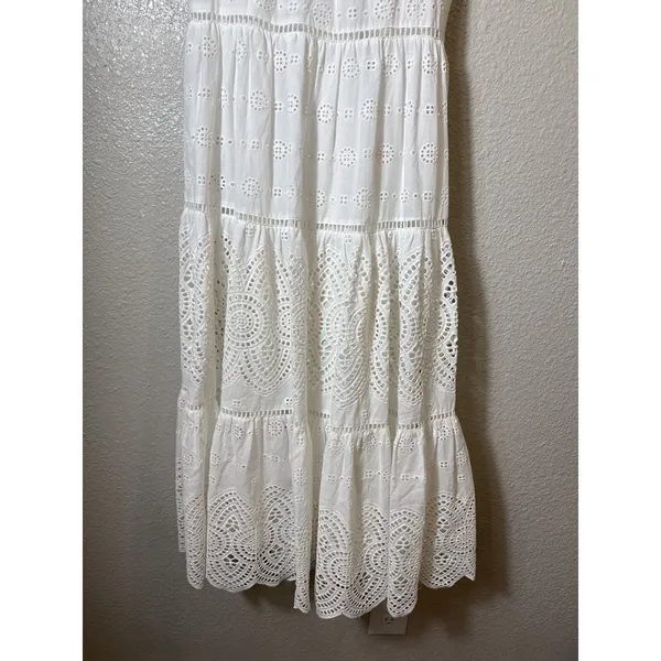 NWT Antonio Melani White Eyelet Midi Summer Dress in Size‎ 6. - Image 9