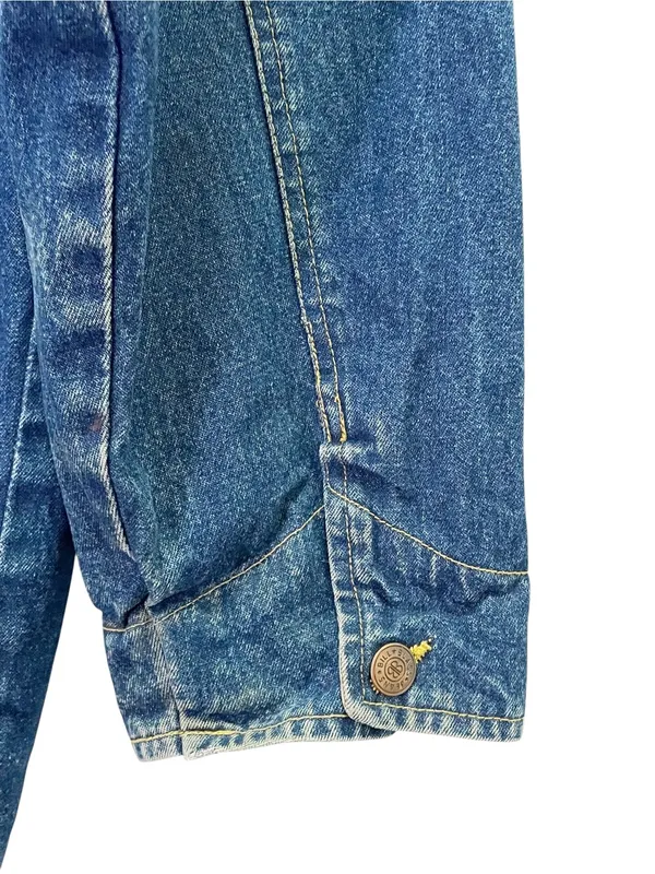 Vintage Bill Blass Jeans Denim Chore Jacket XL Corduroy Collar Barn Workwear - Image 8