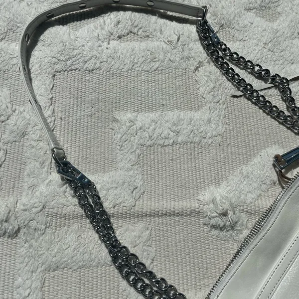 Rebecca minkoff white mini mac convertible cross body shoulder bag with silver - Image 4