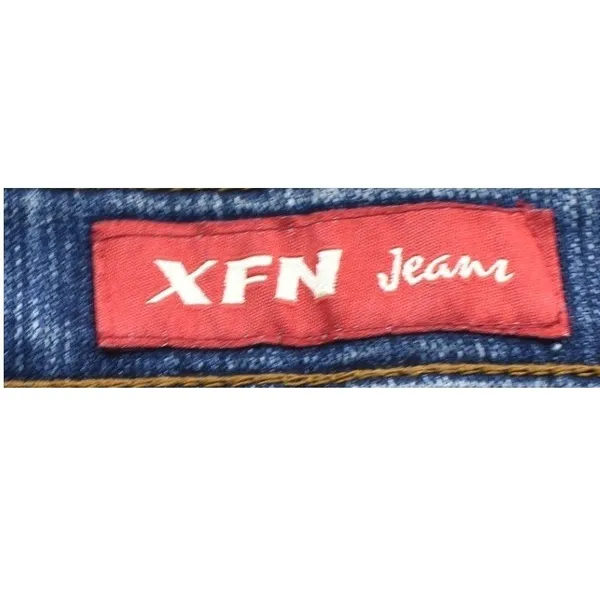 XFN Jeans Womens Blue Embroidered Peacock Lace Sequin Bootcut Denim Pants 27x31 - Image 5