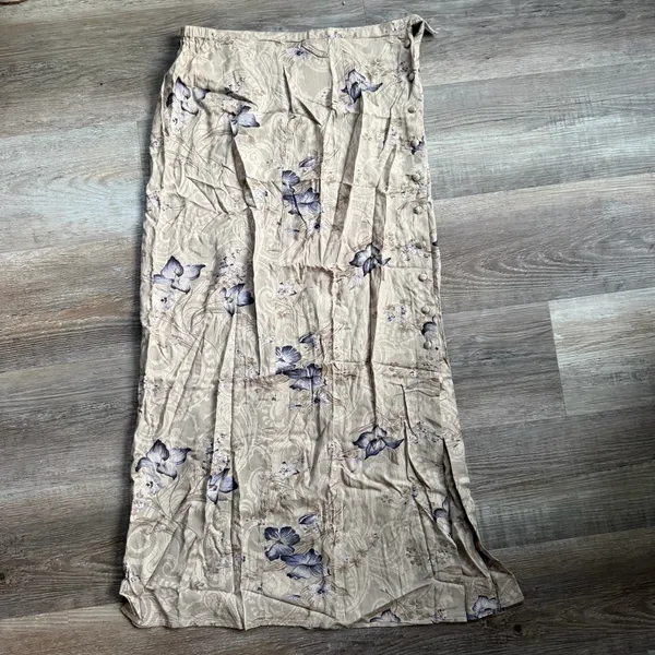 Vintage Express Floral Rayon Maxi Skirt Made in USA - Image 4