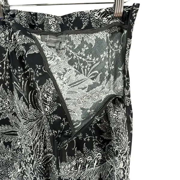 Anthropologie Bias Satin Midi Skirt 8 Black Floral Romantic Fairy Whimsygoth NEW - Image 6