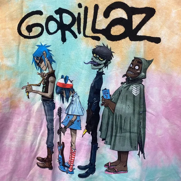 Gorillaz Pastel Tie Dye T-Shirt Large - Image 2