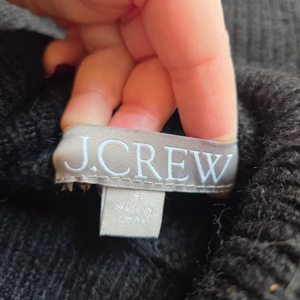 J. Crew Black Puff Sleeve Turtleneck Alpaca and Wool Blend Sweater - Image 7