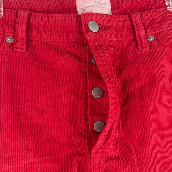 Universal Thread Womens Red‎ Corduroy Mini Skirt Size 12 Cotton 5-Pocket Classic - Image 11