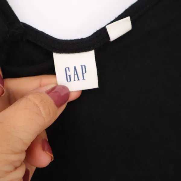 Gap Tank Top Womens Large Black V-Neck Sleeveless Knit Basic Excellent - Image 2
