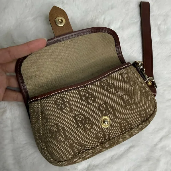 DOONEY & BOURKE Brown Signature Canvas Wristlet - Image 6