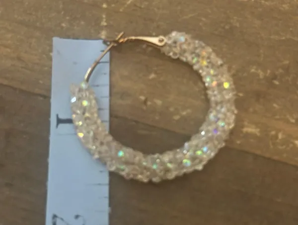 Sparkly AB wrapped hoop earrings Multiple - Image 2