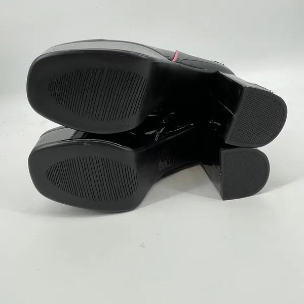 Dolls Kill La‎ Moda Platform Black Patent Leather Pink Heart Chunky Boots Sz 9 - Image 8