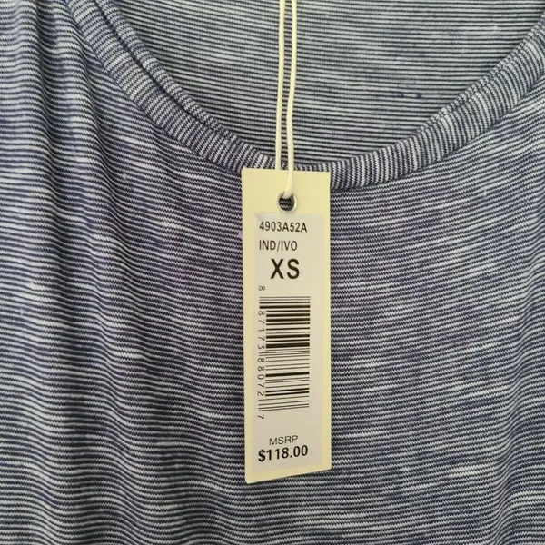 NWT Max Studio Blue Striped‎ Maxi Dress XS Sleeveless Marled Knit Coastal Resort - Image 9