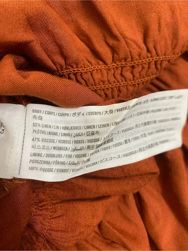 Abercrombie & Fitch Rusty Orange Smocked Mini Dress - Image 6