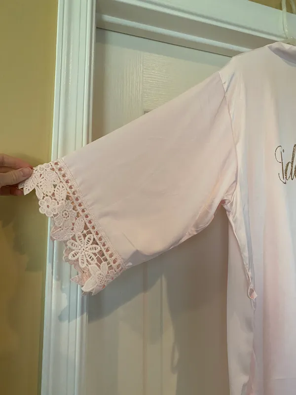 Satin Bridesmaid Soft Pink Bridal Party Robe - Image 7
