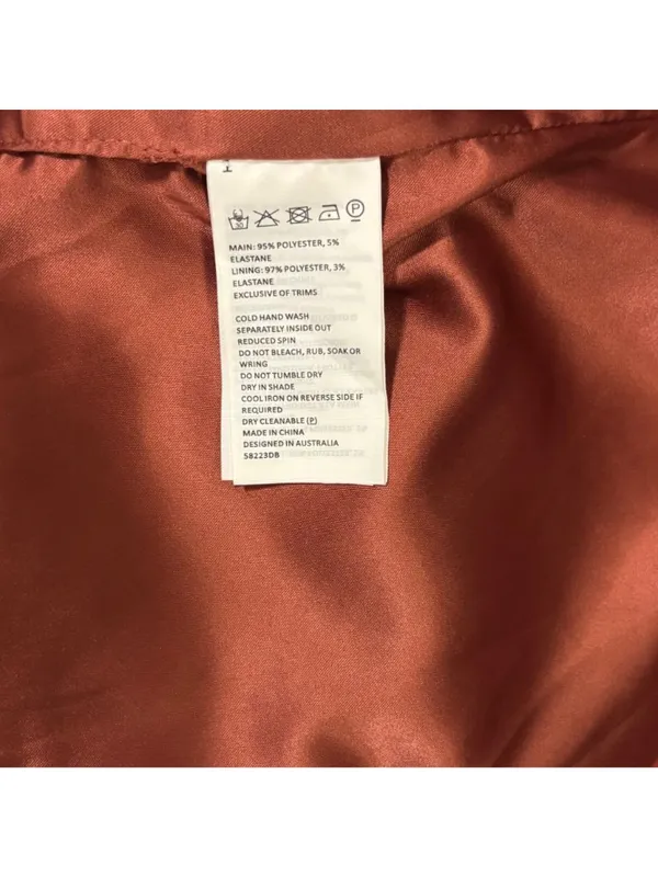Bardot Ramona Midi Dress Copper Size M - Image 5