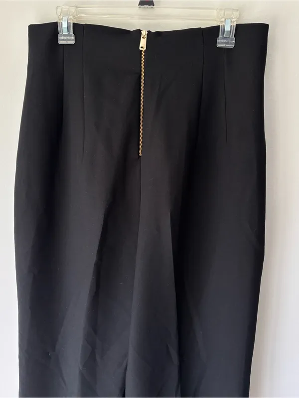 Zara Black High Waisted Wide Leg Trouser Dress Pants Business Professional Work - Image 7