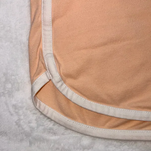 Wound Up Women’s Athletic Lounge Shorts - Peach White Trim Pull On Elastic Waist - Image 4
