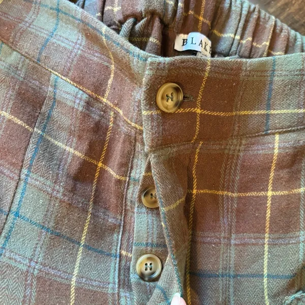Blakeley Brown Plaid Cropped Wide Leg Cargo Pant - size Small/Medium - Image 5